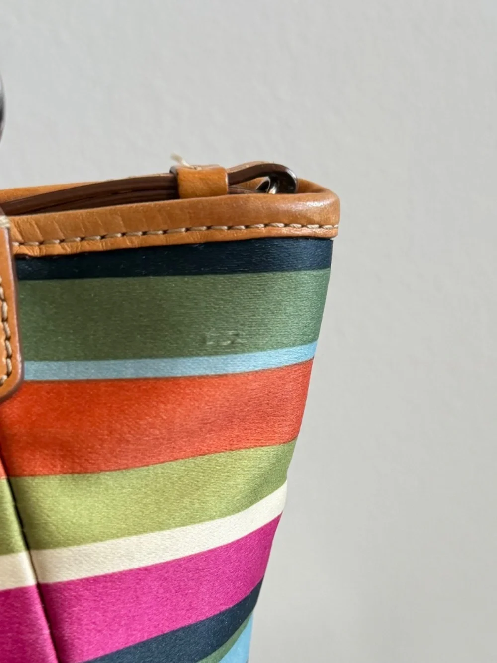 Vintage Coach Legacy Stripe Satin Mini Tote